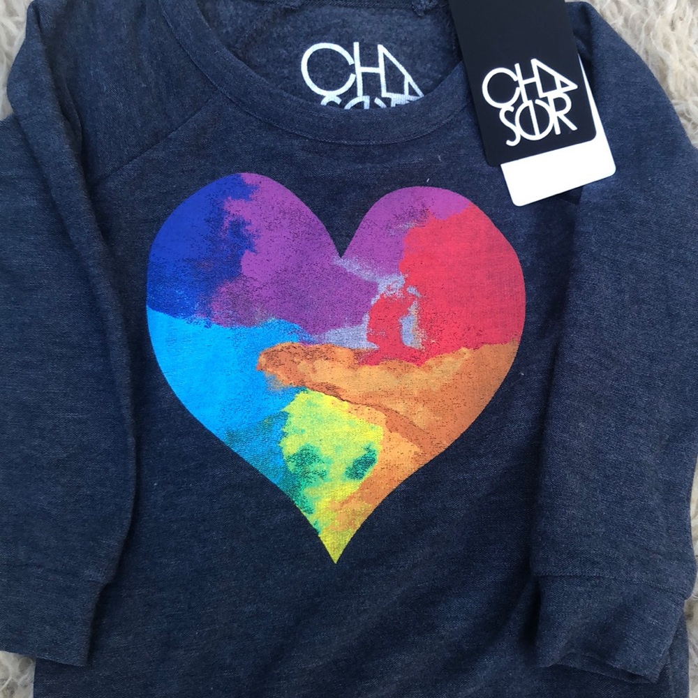Chaser  Rainbow Heart sweatshirt